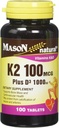 Mason Natural Vitamin K2 100 mcg Plus D3 1000 IE tabletten 100 telling per fles Verpakking van 3 Totaal 300 tabletten
