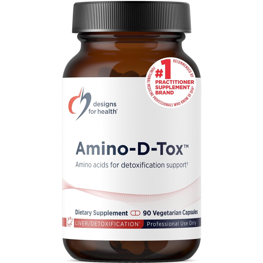 Designs for Health Amino-D-Tox - Amino Acid Detox + Lever Reiniging Ondersteuning - Supplement Blend with Glycine, Calcium D Glucaraat, NAC + More - Non-GMO (90 Capsules)