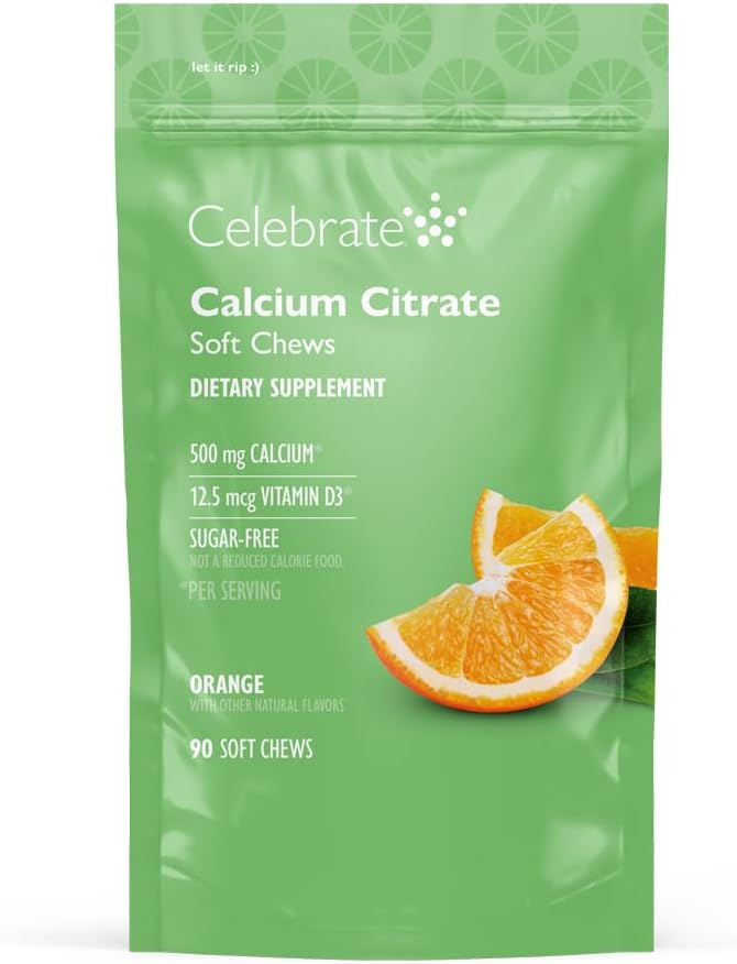 Vieren Vitaminen Bariatrische 500 mg Calcium citraat Zachte Kauwen met 500 IE Vitamine D3 