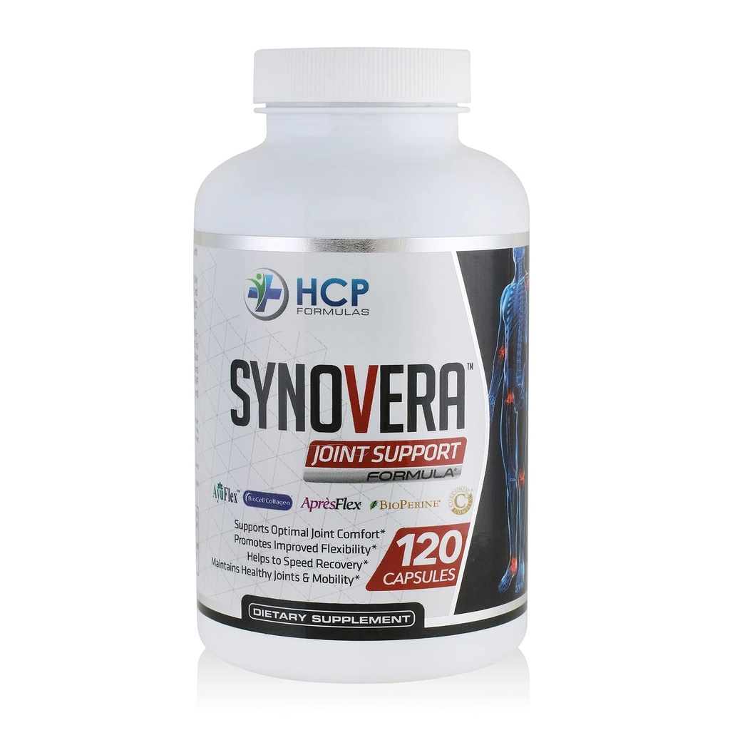 Synovera - Complexe de soutien mixte avec extrait et collagène curcuma - Mobilité et flexibilité - articulations saines, Tendon, Ligament et tissu synovial - Supplément alimentaire - 120 capsules