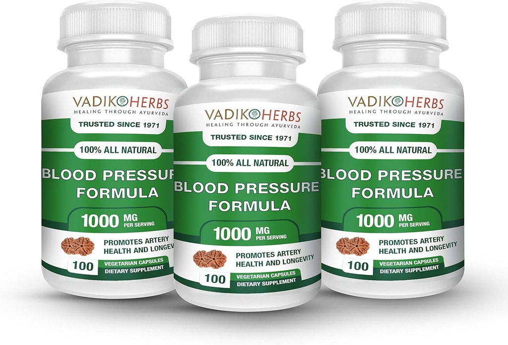 Formule de pression artérielle à base d'herbes ayurvédiques pures formulée cliniquement (3 paquets)
