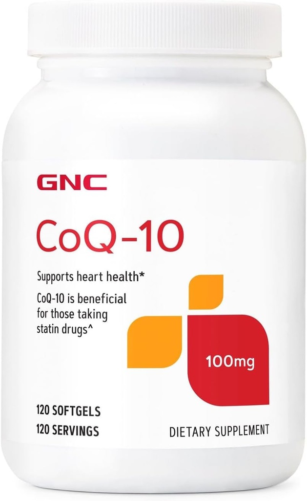 GNC CoQ10 100mg Supplement, Ondersteunt Hart Gezondheid, 120 Servings