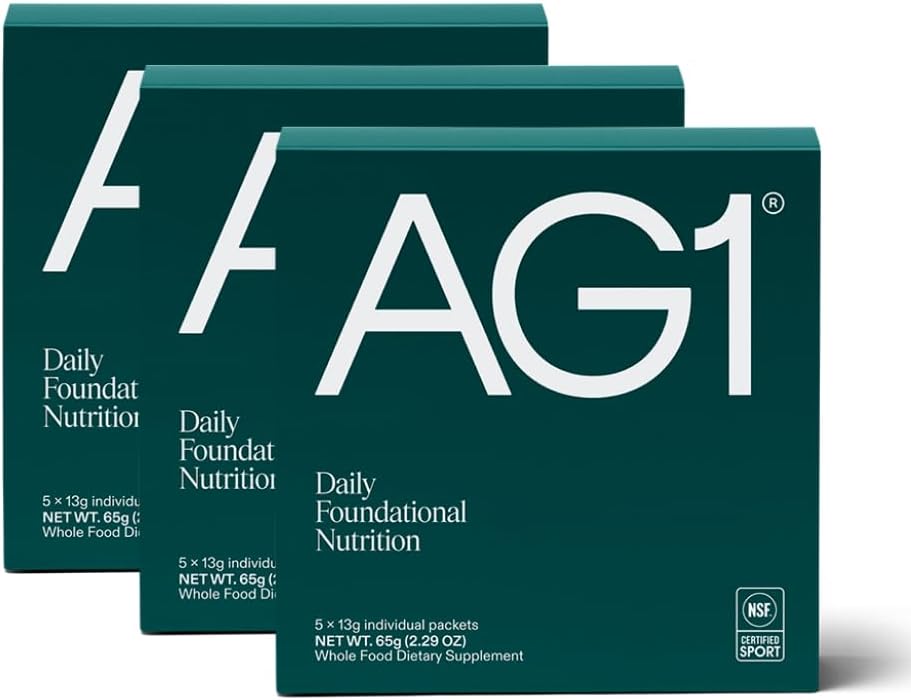 AG1 Athletic Greens Greens Powder Supplement, Verbeter Gut Health, Multivitamine, Probiotic, Glutenvrij, Veganistisch en Keto Vriendelijk, 75 Vitaminen (Reizen Packs, 15 Tellen) - Klassieke Formule