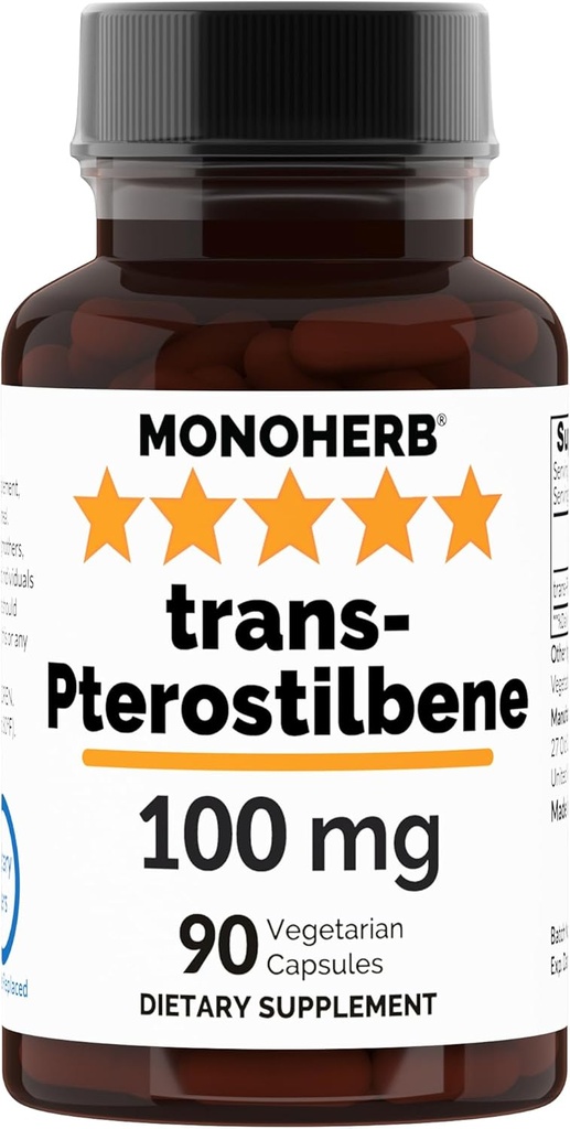 MONOHERB Trans-Pterostilbene 100 mg per capsule - 90 Vegetarische capsules