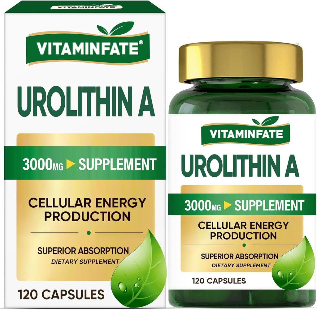 3000 MG Urolithin A Supplement - 120 Capsules Supports Antioxidant, Enhanced Healthy Aging, Mitochondrial, Cell Repair for Men & Women