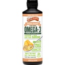 Barlean's Ginger Peach Vegan Omega 3 supplément, huile d'algue liquide avec 630 mg EPA & DHA, Omega à base végétale à partir d'huile d'algue, sans OGM et sans gluten, 16 oz