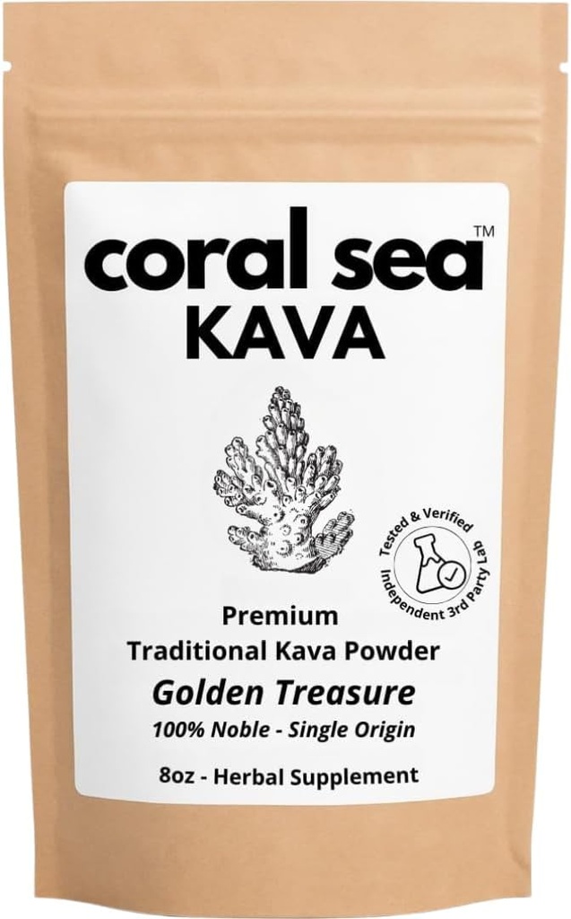 Kava Powder Noble Kava Kava Root Drink Vanuatu Traditionele Grind Tea Calming Uplifting Evenwichtig Sterke natuurlijke Bitter Smaak Golden Treasure 8oz