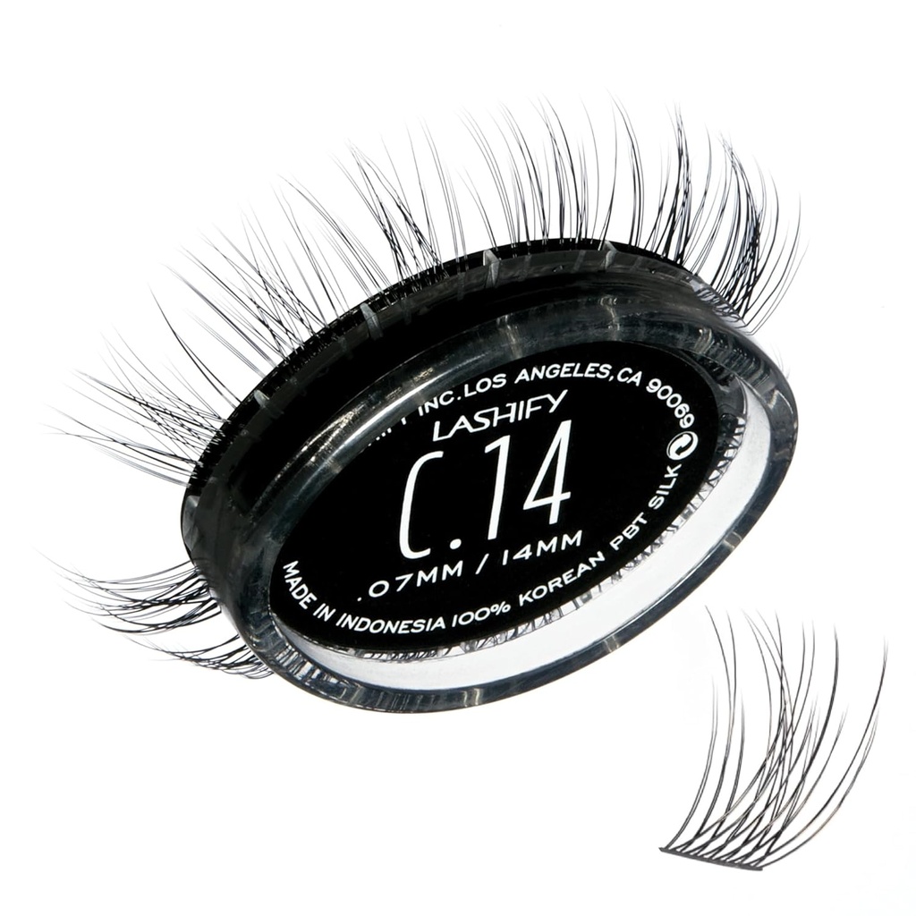 Lashify Curl 14mm Gossamer DIY wimperextensies Navullen, Zwart, Makkelijk Valse wimpers voor een natuurlijke look