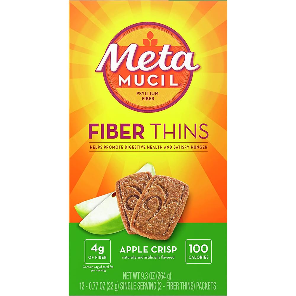 Metamucil MultiGrain Fiber Wafers Apple Crisp - 12 ct, Verpakking van 2
