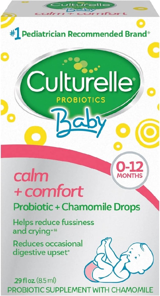 Culturelle Baby Kalm + Comfort Probiotica + Kamille Drops Helpt Verminderen Occasional Zuigeling Digestieve Upset, 0,29 fl. oz. Vallen