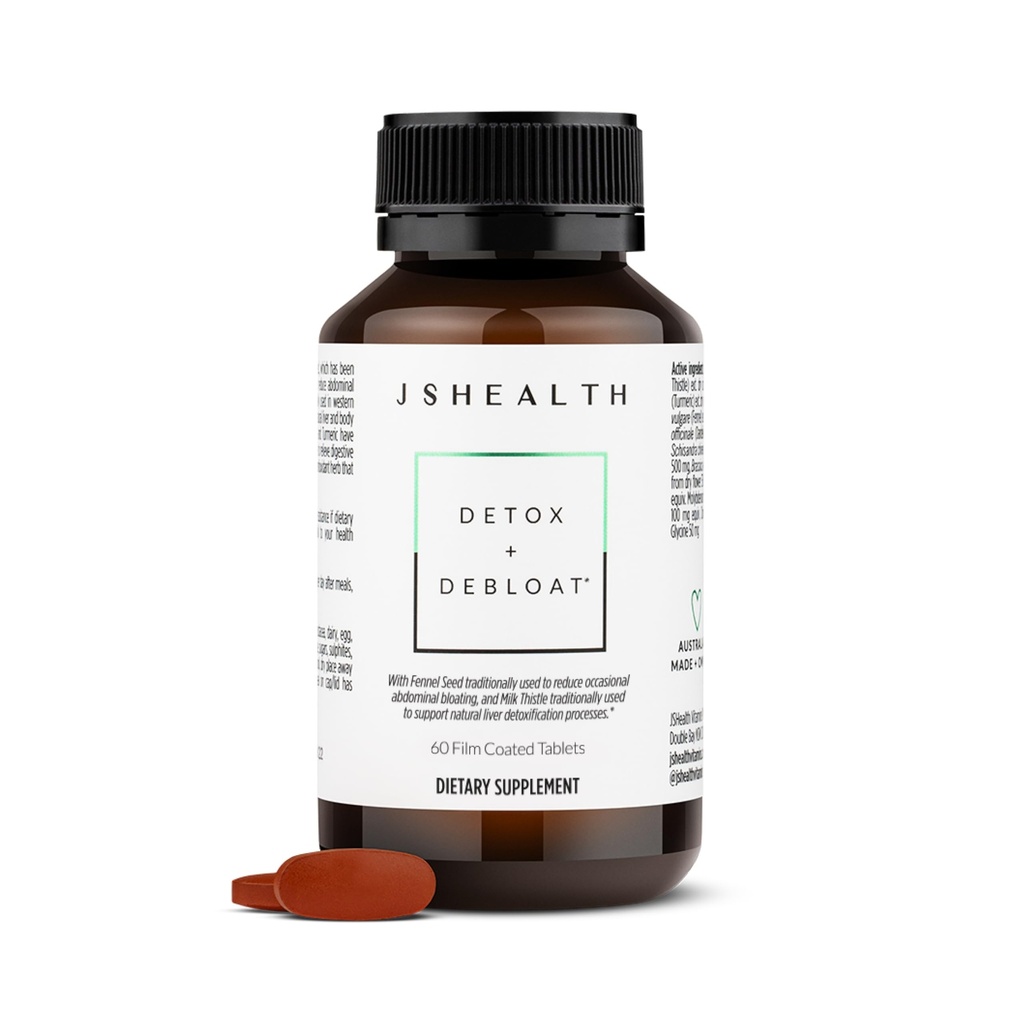 JSHealth Vitamines Detox and Debloat Liver Health Formula - Liver Detox Pills - Formule débloquante avec le chardon, le curcuma, le fenouil - Supplément de nettoyage du foie (60 comprimés)