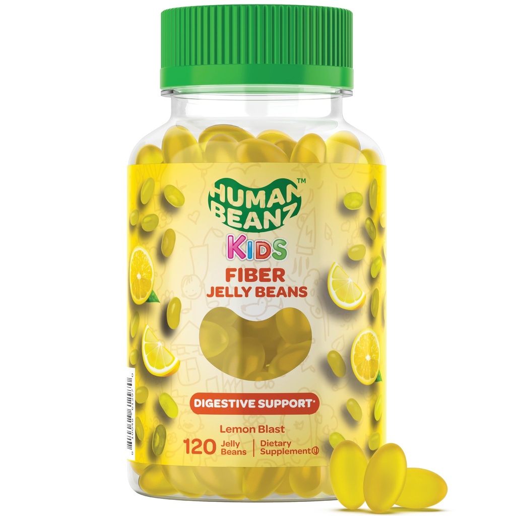 Vezel Jelly Bean Gummies voor kinderen, vezelsupplementen voor de spijsvertering gezondheid, vegetarische vezel Gummy 120 Jellybeans