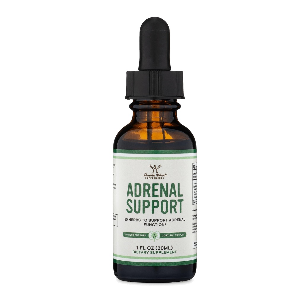Adrenal Support Supplementen (Liquid Drops) - 10 Organic Adaptogens for Adrenal Fatigue (One Month Supply) Cortisol Manager for Stress Relief (10 Apoptogenic Herbs for Adrenal Health) by Double Wood