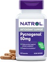 Natrol Pycnogenol Capsules, Antioxidant Bescherming, Supplement Beschermt tegen Cellular Oxidatie en Leeftijdsgerelateerde Schade, Europese maritieme pijnboom extract, Ondersteunt Circulatie, 50 mg, 60 Tellen