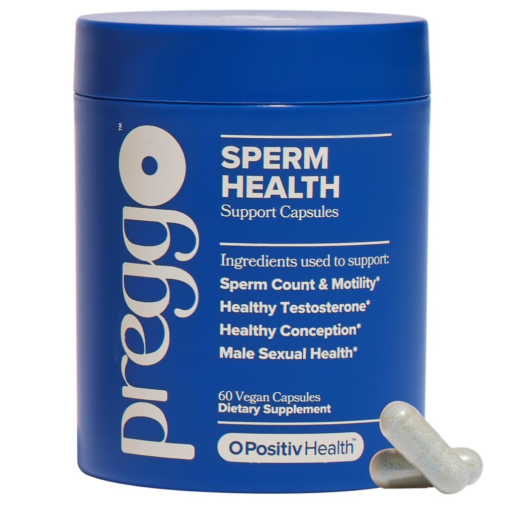 O Positiv Preggo Sperm Capsules santé pour les hommes - OBGYN-formulé pour améliorer le nombre de spermatozoïdes et la motilité avec Tongkat Ali, NAC, acide alpha lipoïque – santé reproductive masculine, 60 comte (paquet de 1)