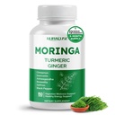 Moringa 12-in-1 Supplement met Kurkuma Cinnamon Quercetin Ashwagandha Ginger Boswellia Nettle Saffron Tart Cherry Knoflook - Made in The USA