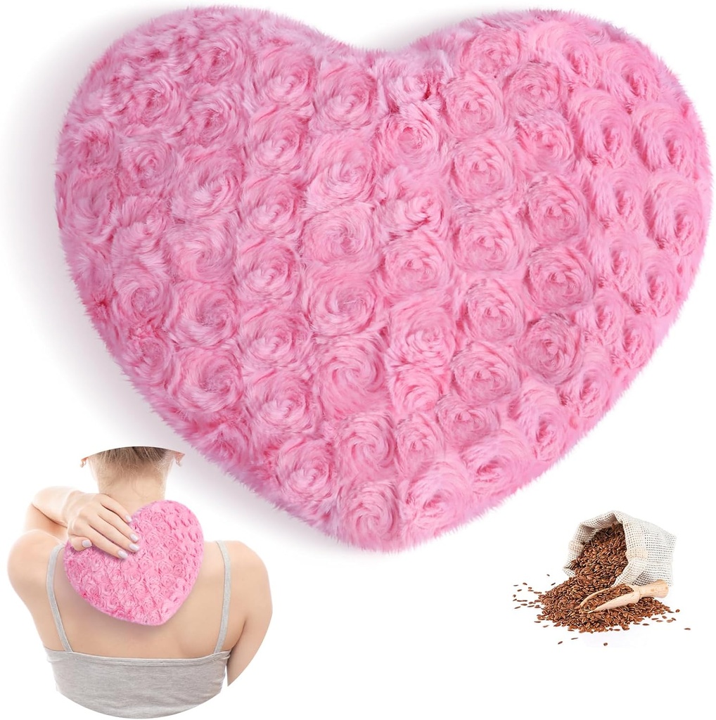 Atsuwell Magnetron Verwarming Pad, Multipurpose Warm Moist Heat Pillow, Fluffy Magnetron Heat Pad voor kraampjes, gewrichten, nek, Moist Heat Compress voor verzachtende spierdruk en ontspanning, Roze