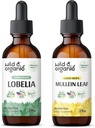Wilde en organische Lobelia Tinctuur 2 fl oz & Mullein Tinctuur2 fl oz