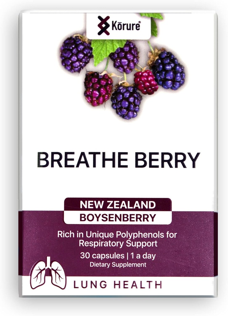 Adem Berry Boysenberry Natural Healthy Longs Supplement, Ondersteunt Borst Congestie, Slijm en Boosts Algemene Respiratoire Wellness Gezonde Longen Supplement
