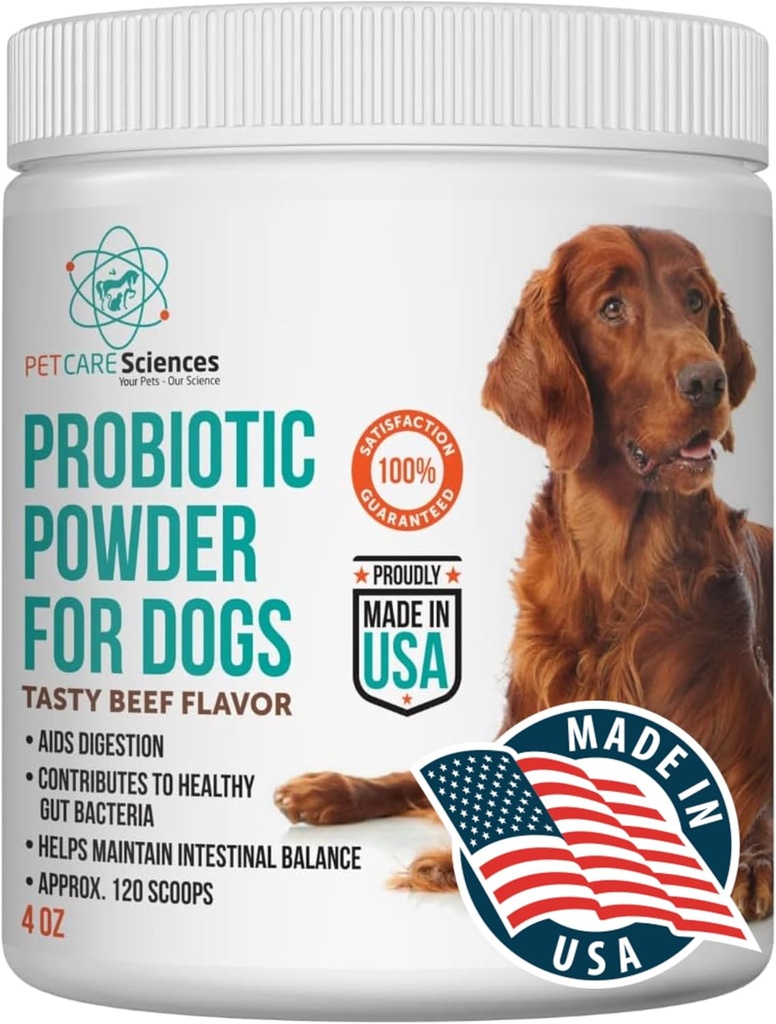 Ca. 120 porties van hondenprobiotische poeder - Probiotica en digestieve enzymen supplement en hondendigestieve ondersteuning - Made in The USA