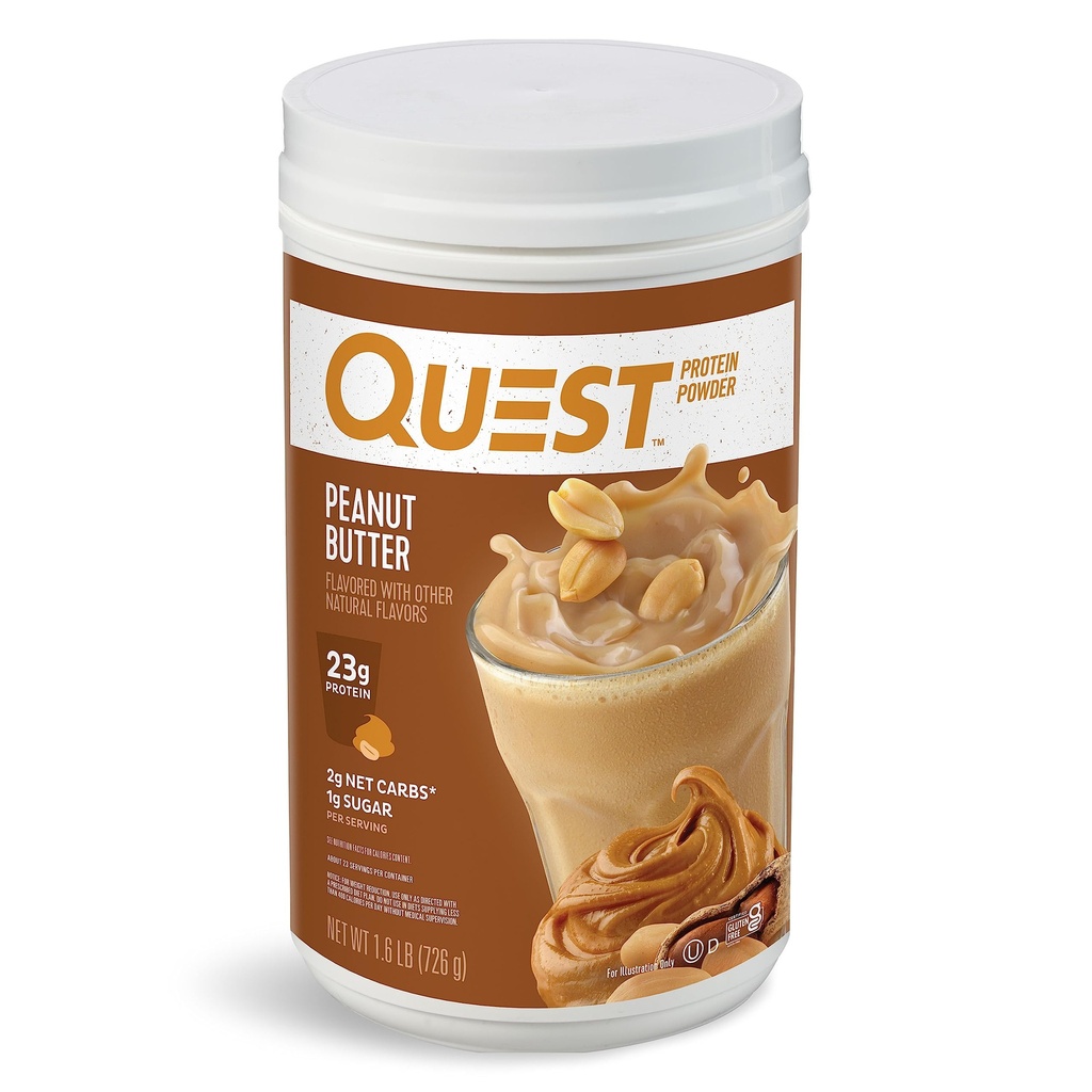 Quest Nutrition Peanut Butter Protein Poeder, 23g Proteïne, 1g Suiker, Low Carb, Glutenvrij, 1,6 pond, 23 porties