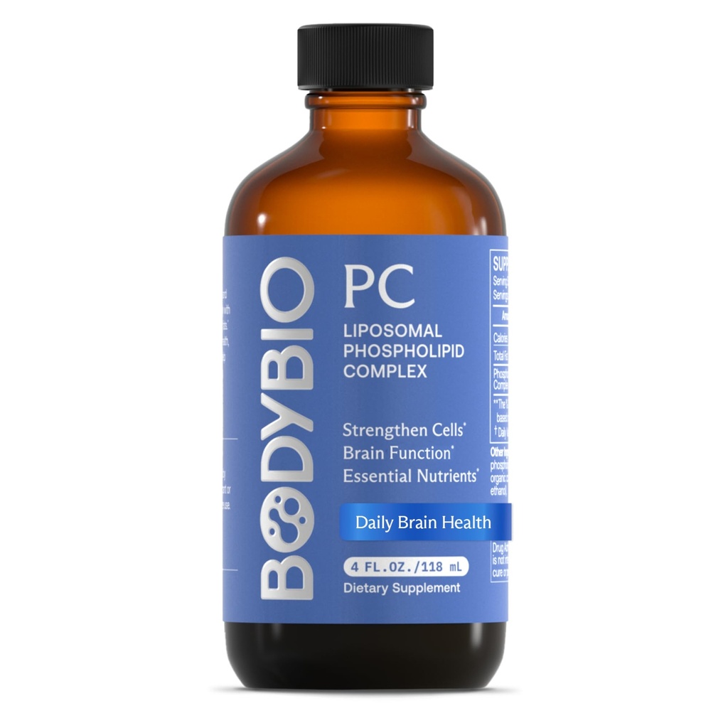 BodyBio PC - Fosfatidylcholine voor Brain Health, Mental Clarity, Cognitive Function, Cellular Repair & Healthy Aging, Phospholipide Complex Supplement for Gentle Daily Detox