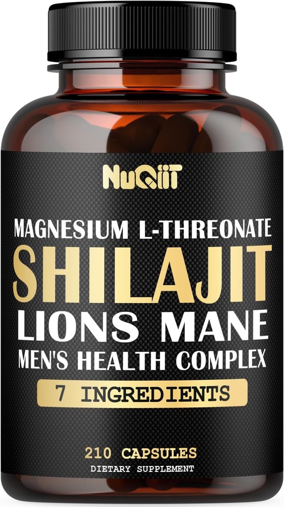 Magnesium met Lions Mane, Shilajit Capsules en Male's Health Complex als Ashwagandha, Maca Root & More - 210 Capsules