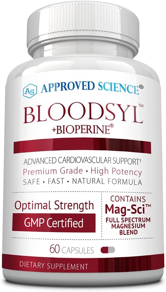 Goedgekeurde Science Bloodsyl - Ondersteunt Blood Flow - Hawthorn Berry, Magnesium, BioPerine - Vegan - 60 Capsules - Verpakking van 1