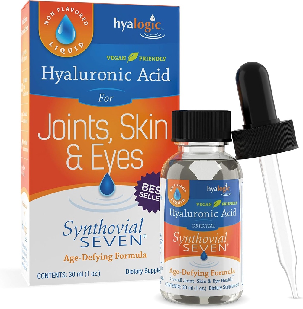Hyalogische synthoviaal zeven Hyaluronzuur vloeibaar - HA gezamenlijke ondersteuning - Vegan - 1 oz