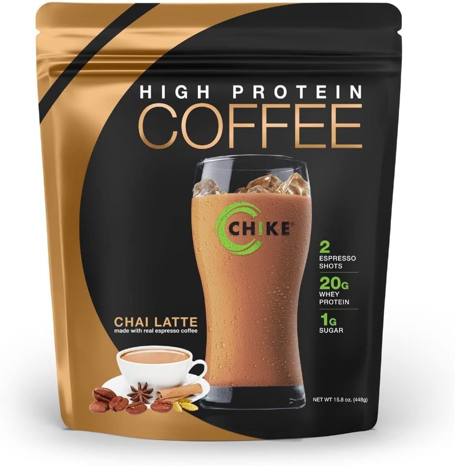Chike Chai Latte High Protein Iced Koffie, 20 G Proteïne, 2 Shots Espresso, 1 G Suiker, Keto Vriendelijk en Glutenvrij, 14 Servers (16 Ounce)