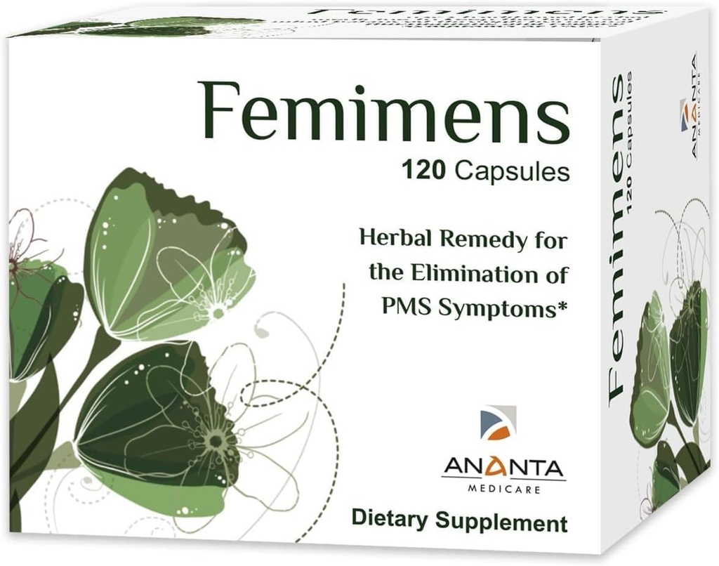 Ananta Medicare FEMIMENS Herbal Remedie voor de eliminatie van PMS symptomen, Dieetsupplement - 120 Capsules