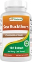 Best Naturals Sea Buckthorn Oil Powder Extract 10:1 500 mg 240 Capsules - Non-GMO, Glutenvrij - Bevat natuurlijk voorkomende Omega-7 Palmetoleïnezuur