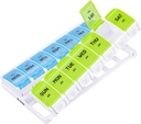 AOVON Weekly pil Organizer 2 keer een dag Artritis Vriendelijk met lente Open Design, BPA Gratis 7 dagen PM Pill Box Case met grote afzonderlijke afdelingen om 9 visolie vast te houden, supplement, medicatie