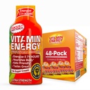 Vitamine Energy Focus+ Extra Strength Energy Shot Fruit Punch 48 Pack, 260mg Caféine naturelle, B-Vitamines, CoQ10, Acides aminés, Focus, Productivité et Clarté, Zéro Sucre, Sans gluten, 1.93 fl oz