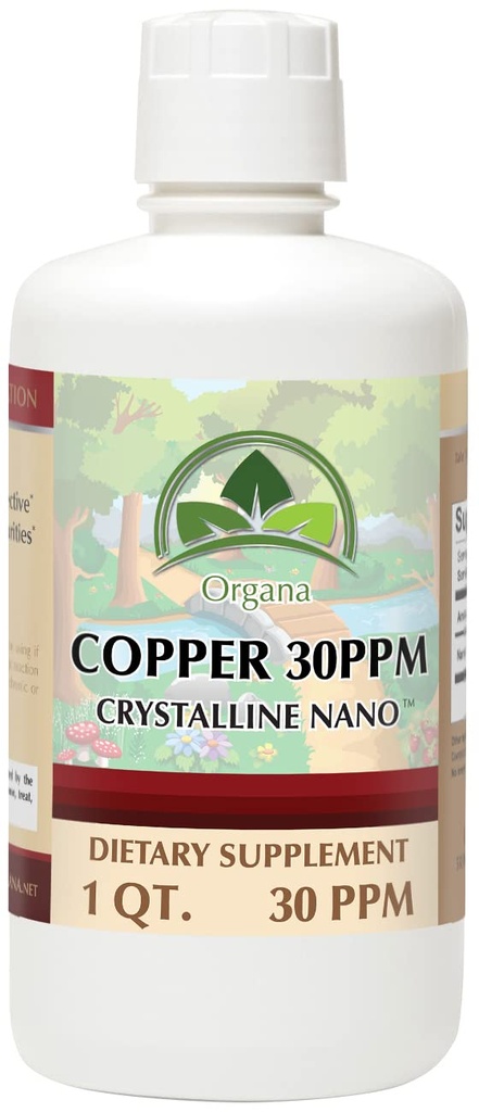 Organa Pure Crystalline Liquid Copper Supplement - 30 PPM - Colloidal Minerals