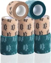 Zelfklevende Bandage Wrap - Vet Wrap voor Honden Nee Kauw - Medical Cohesive Bandage Wrap voor Wound Care, Paw Care, Early Aid, Vet Tape voor Pet Birds Cat Horses (2 Inch, 8 Rolls, 8 Kleuren)