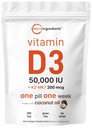 Micro-Ingrediënten Vitamine D3 50.000 IE + K2 MK-7 200 mcg, 240 Softgels 