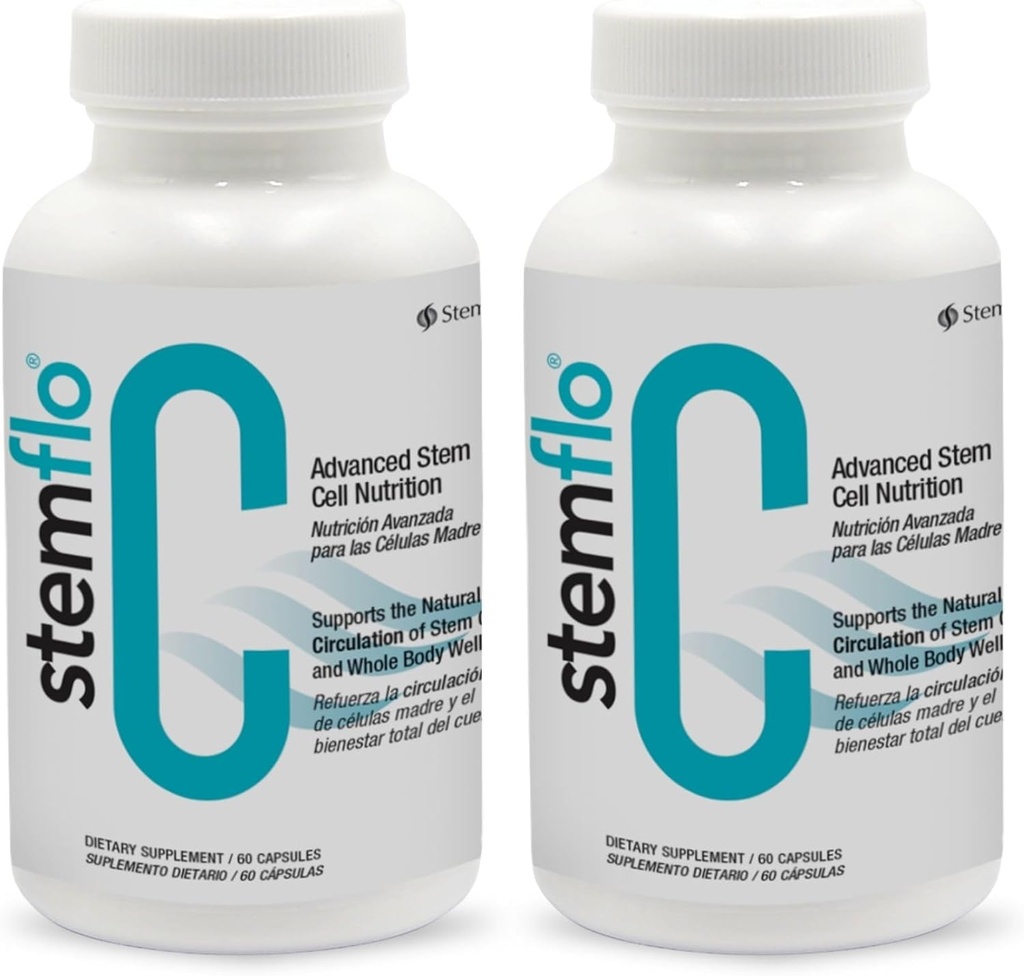 Revitaliser votre système avec StemFlo® Advanced Formula 2 Pack - Trans-Resveratrol, Curcumin et Super Antioxydants pour la santé, la longévité et la vitalité