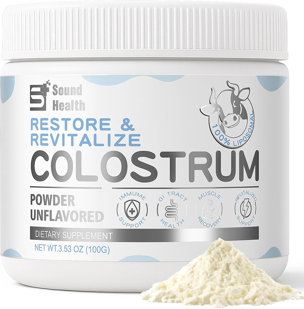 Colostrum Supplement Powder for Humans - Organic Bove Colostrum Supplement for Gut Health, Hair Growth, Immune Support - Unflavored (50 Servers)