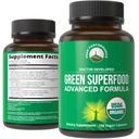 Biologische Super Greens 150 Capsules - Groene sap Superfood Supplement met 25 Alle natuurlijke biologische ingrediënten. Max Energy en Detox Super Food Pillen met Spirulina,