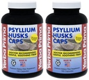 Yerba Prima Psyllium Husk Caps - 180 capsules (paquet de 2) - Supplément de fibre facile à avaler - Nettoyage des colonies - Santé des intestins - Non-OGM Sans gluten