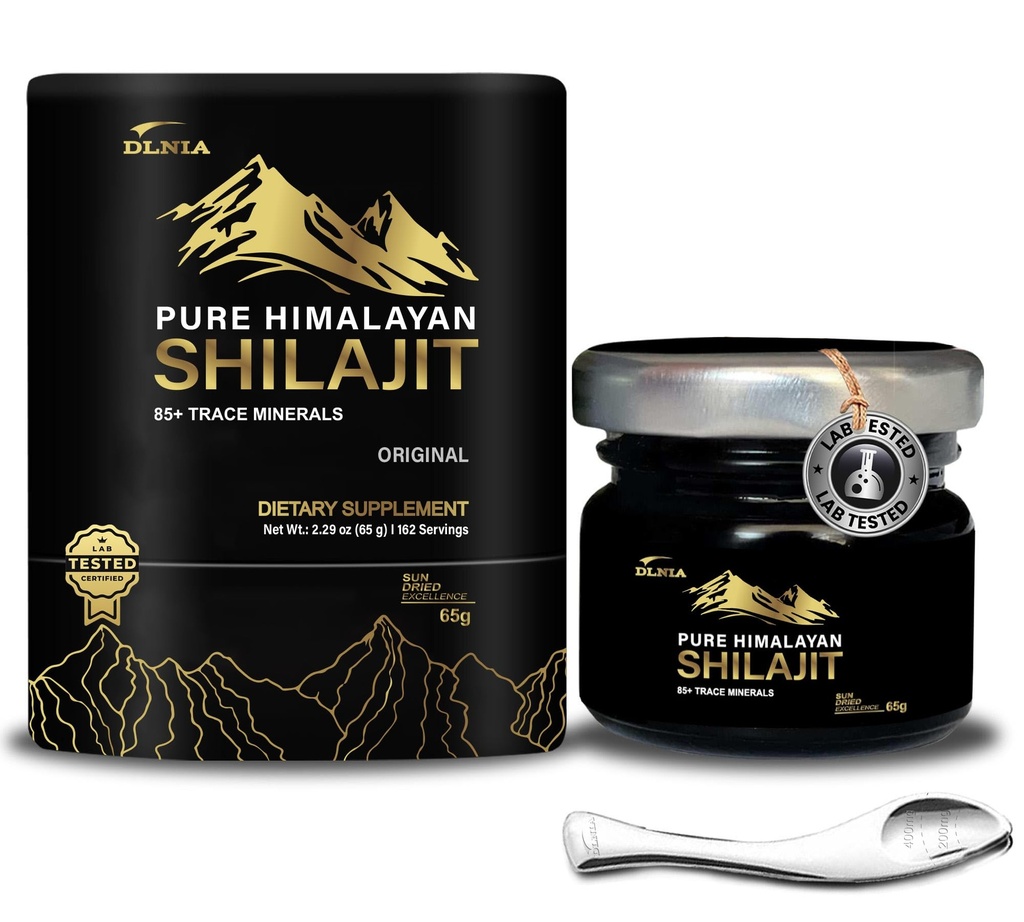 Supplément de résine chilajit biologique chilajit - Gold+ Grade avec 85+ Trace Minerals avec 75 % d'acide fulvic, support énergétique et immunitaire global, Shilajit pur pour les hommes et les femmes, 65g