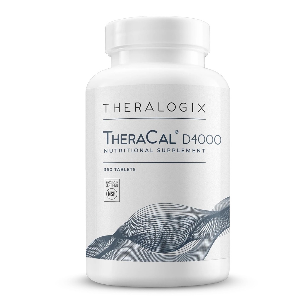 Theralogix TheraCal D4000 - Bone Health Support Supplement met Calcium, Magnesium, Vitamine D3, Vitamine K2 & Boron* - 90-Day Supply - NSF Gecertificeerd - 360 tabletten