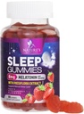 Slaap Gummies voor volwassenen Extra sterkte 8mg - Melatonine met Passiflora Extract voor rustgevende slaap - snelle acting Melatonine Slaap Gummy Supplement, Vegan, Non-GMO, smakelijke aardbeien smaak - 60 Gummies