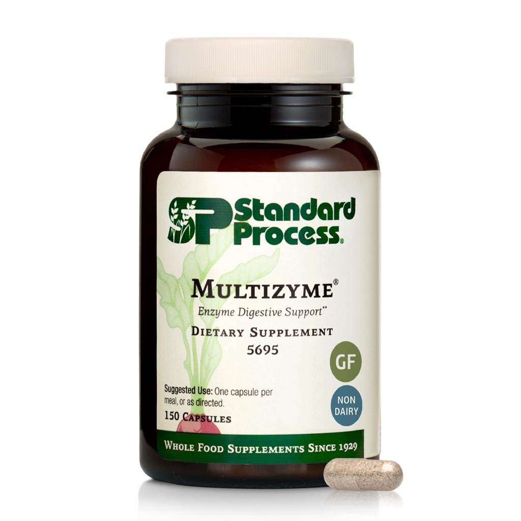 Multienzyme de procédé standard - Supplément enzymatique pancréatique pour soutenir la décomposition des protéines, des glucides et des graisses - Soutien digestif - Sans gluten, sans lait et sans soie - 150 capsules