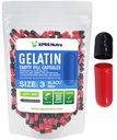 XPRS Nutra Taille 3 Capsules vides - 100 Compte Capsules de gélatine vides - Pills Bricolage Capsule Remplissage - Pure Pilule de Gel de Pilule pour Do-It-Youlf Vitamines et Suppléments (Noir/Rouge)