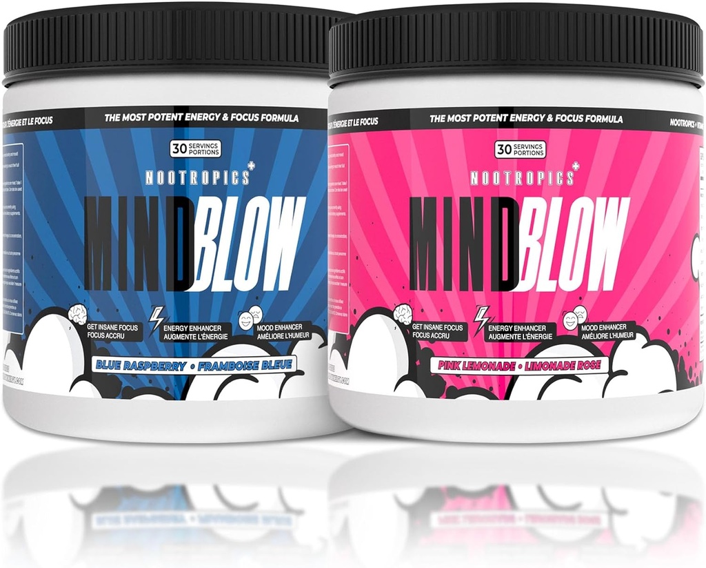 Mind Blow - Nootropics Cocktail voor energie, focus en geluk voor studenten, ondernemers, harde werkers en gamers (30 porties)