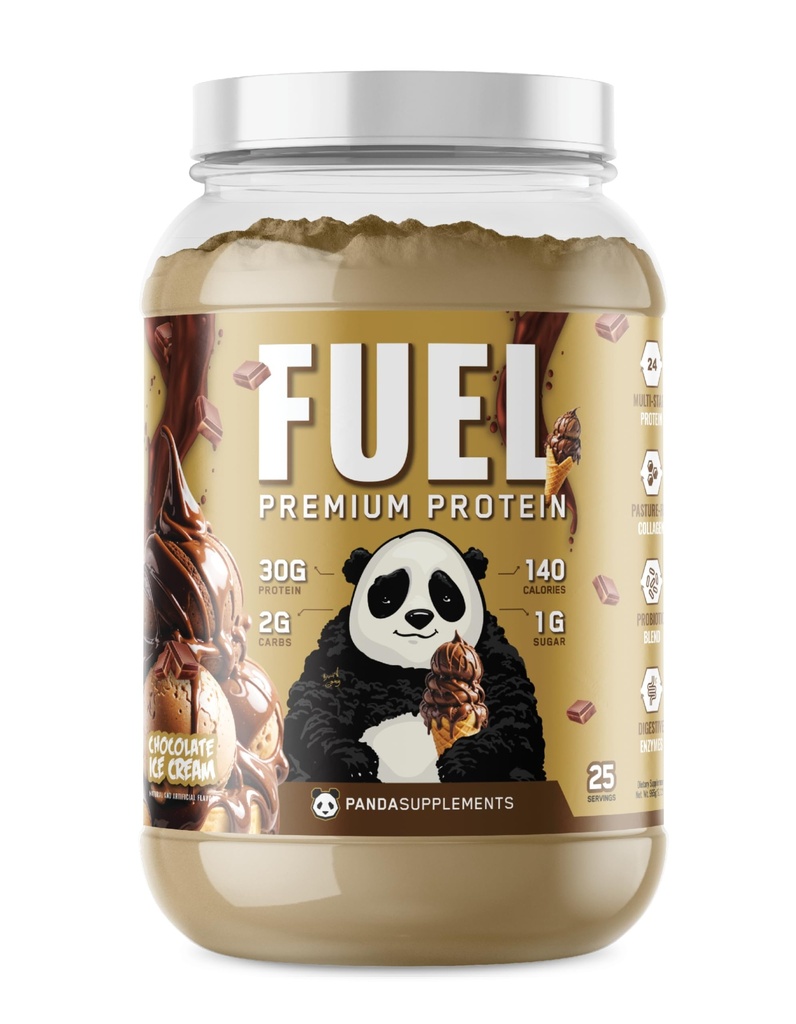 Underground Bio Labs Panda Fuel Premium Protein Wei, Hydrolyzed Collageen, Caseïne,Probiotica, Enzymen, Keto Friendly,Time Release, 25 Servings (2,5 pond, chocoladeijs)