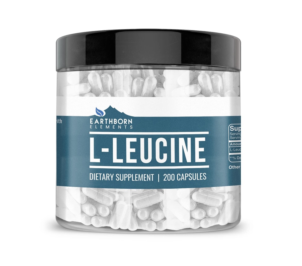 Éléments terriens L-Leucine 200 Capsules, pures et non diluées, sans additifs