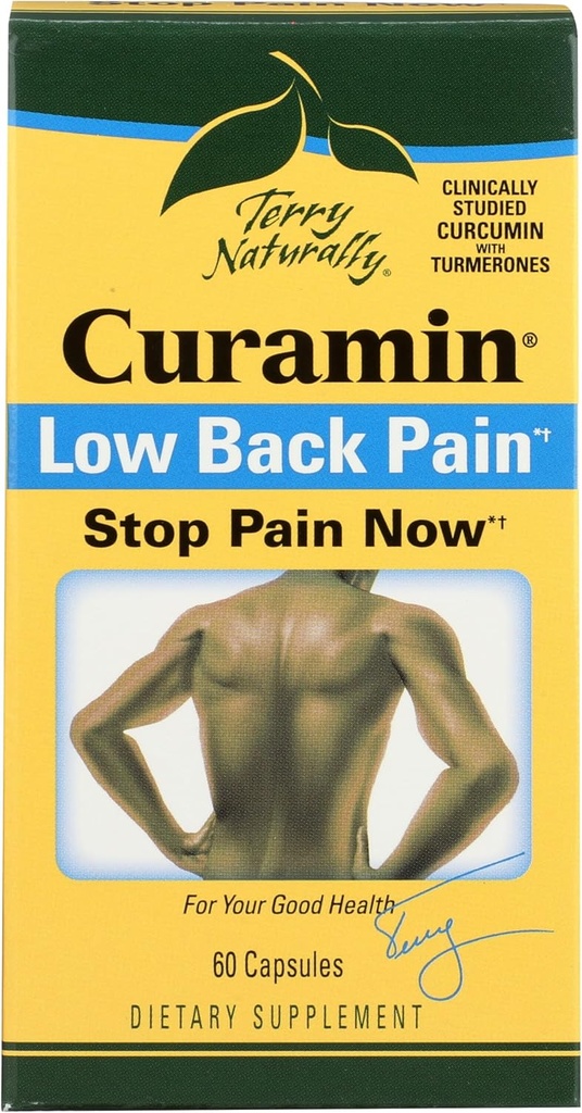 Terry Natuurlijk Curamin Lage Rugpijn - 60 Vegan Capsules - Gerichte Relief Supplement, Ondersteunt gezonde Cartilage & Comfort - Non-GMO, Glutenvrije - 20 Servers
